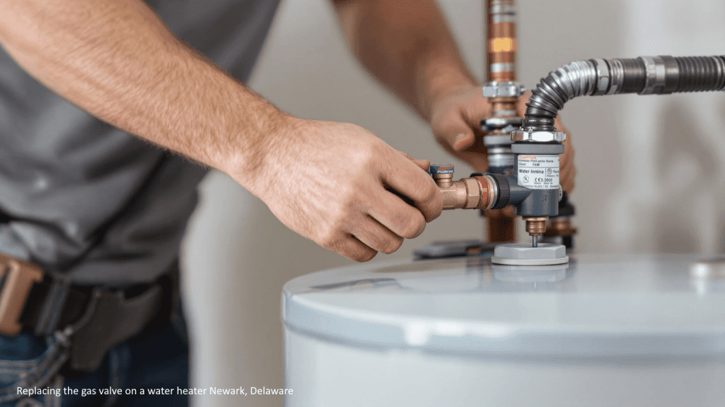 plumber doing gas valve replacement