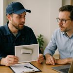 Technician installing a sleek AC unit on a suburban home's exterior, illustrating air conditioning installation service near