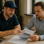 Technician installs a modern AC unit inside a home, showcasing air conditioning installation services near me.